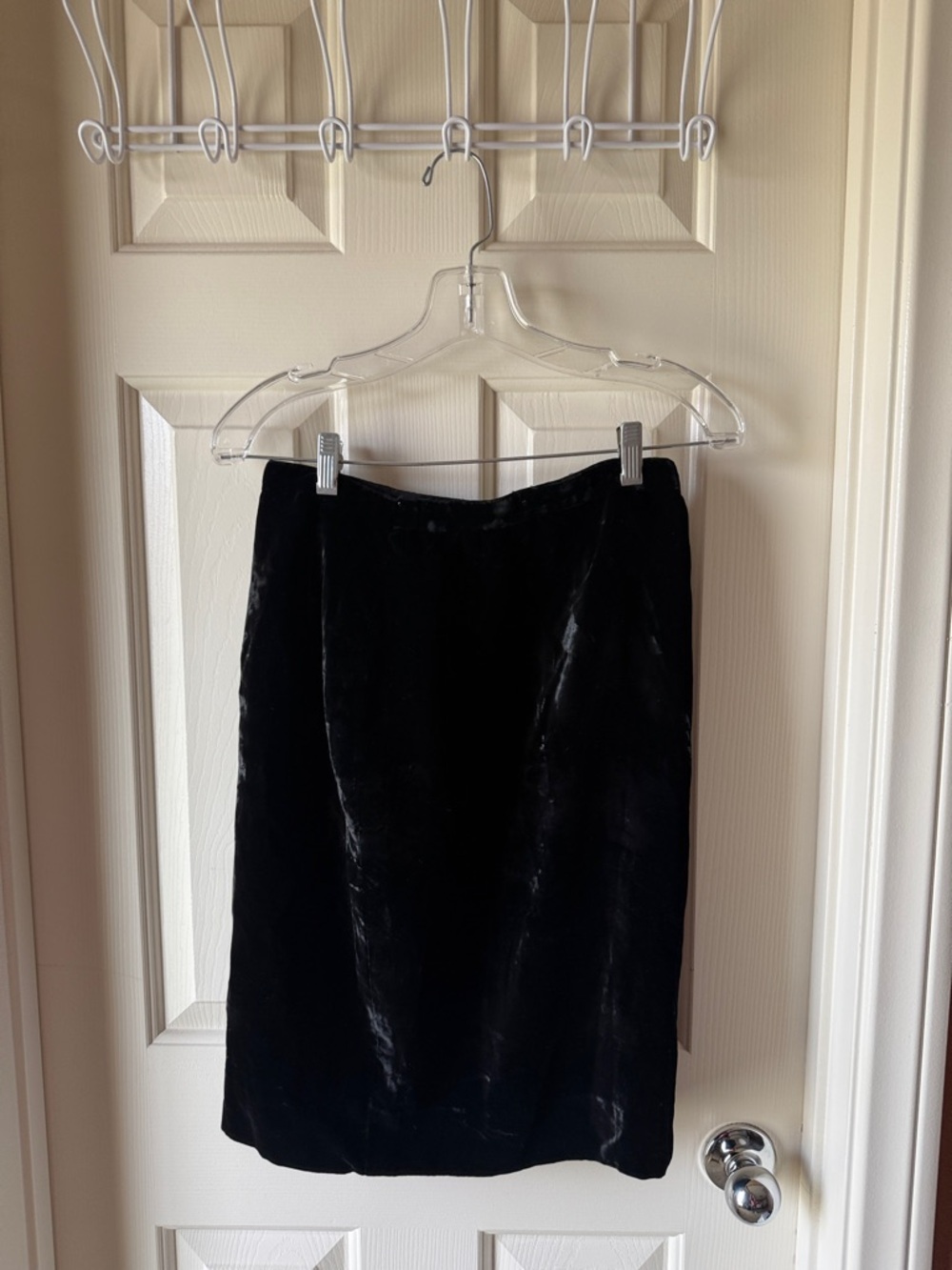 Black Velvet Pencil Skirt
